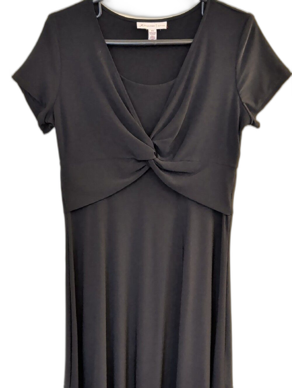 JM Collection Petite Twist-Front Midi Dress | Black | Petite M